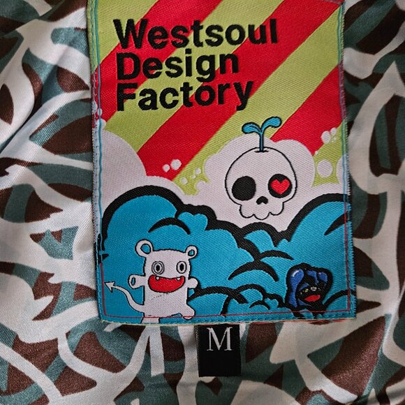 West Soul Design Factory Women's Funky 100% Cotton Jersey Jacket Size M - Picture 5 of 10